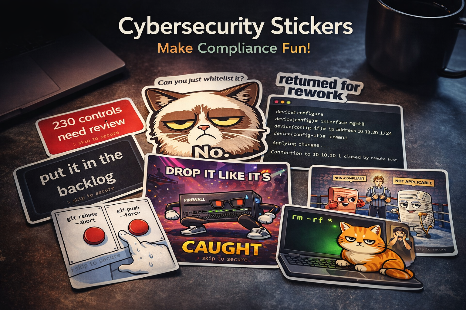 Cybersecurity sticker collection